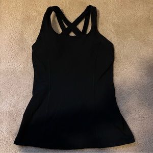 Lululemon Black Criss Cross Tank Top with Built in Sports Bra